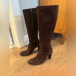 Stuart Weitzman, brown suede knee high boots, size 8